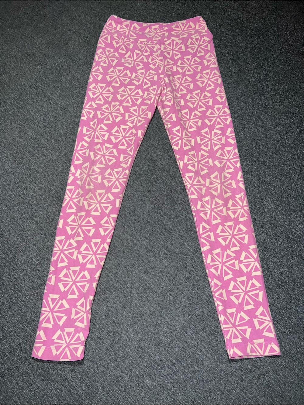 LuLaRoe Pink Geometric Kids Leggings
